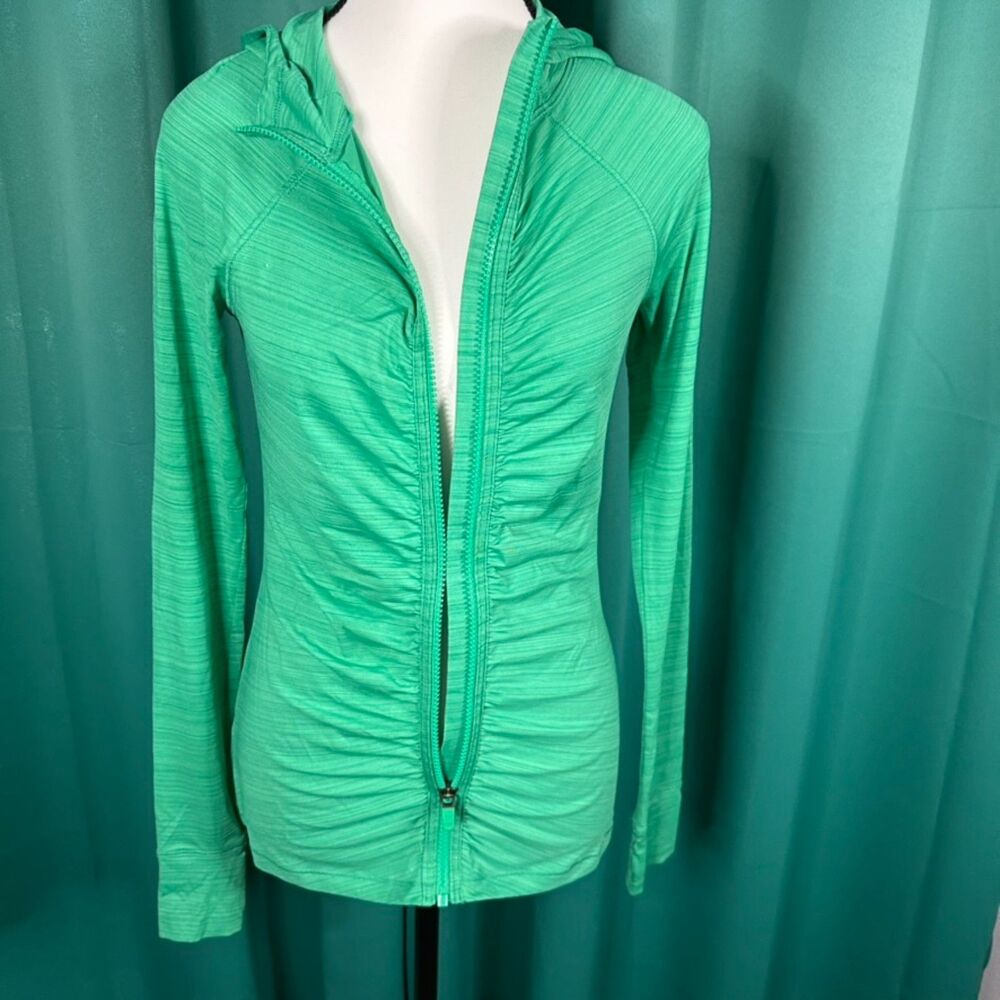 Athleta Green Quarter Zip Long Sleeve Athletic Top Women's Size XS Activewear - Picture 2 of 9